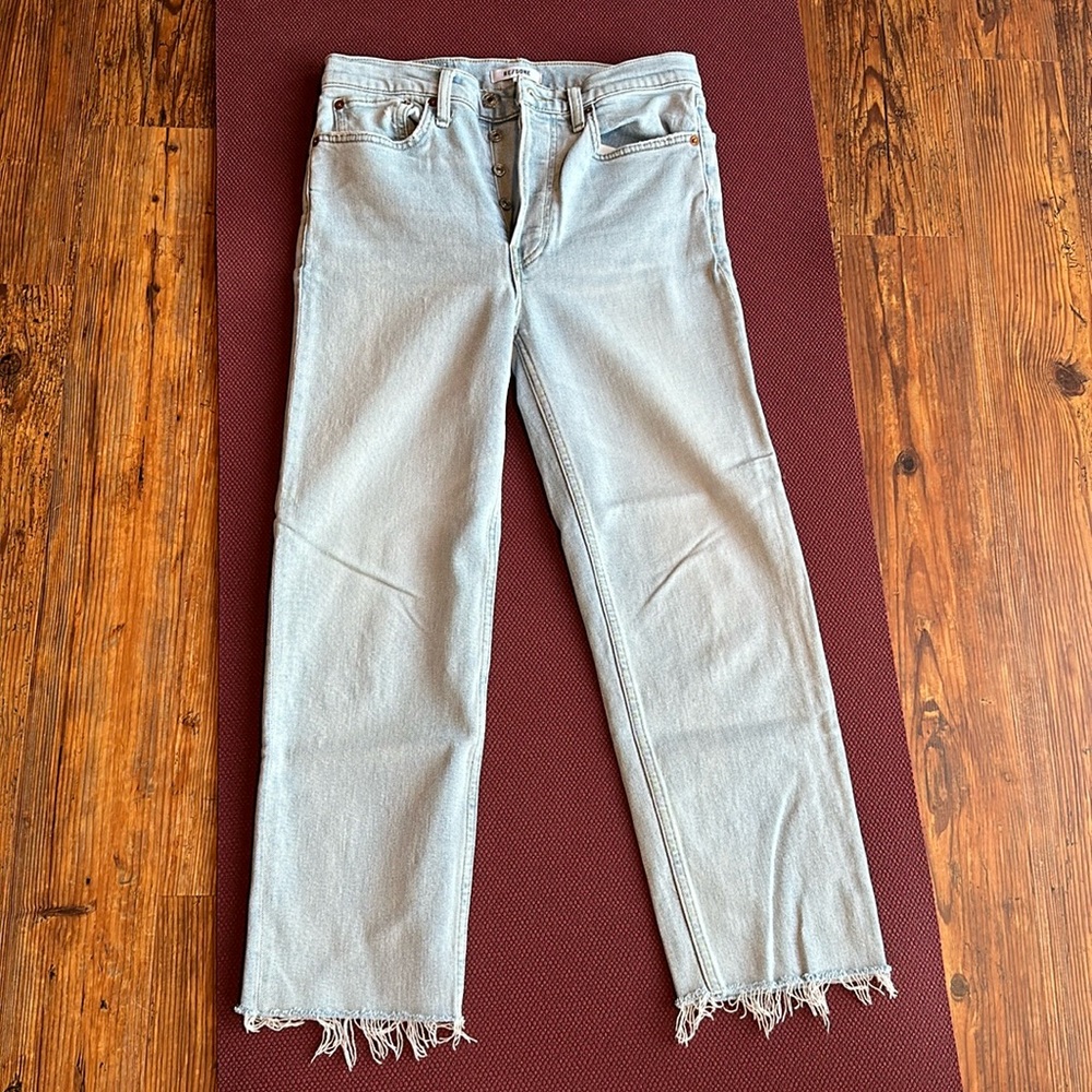 Re/Done Light Blue Straight Leg Jeans